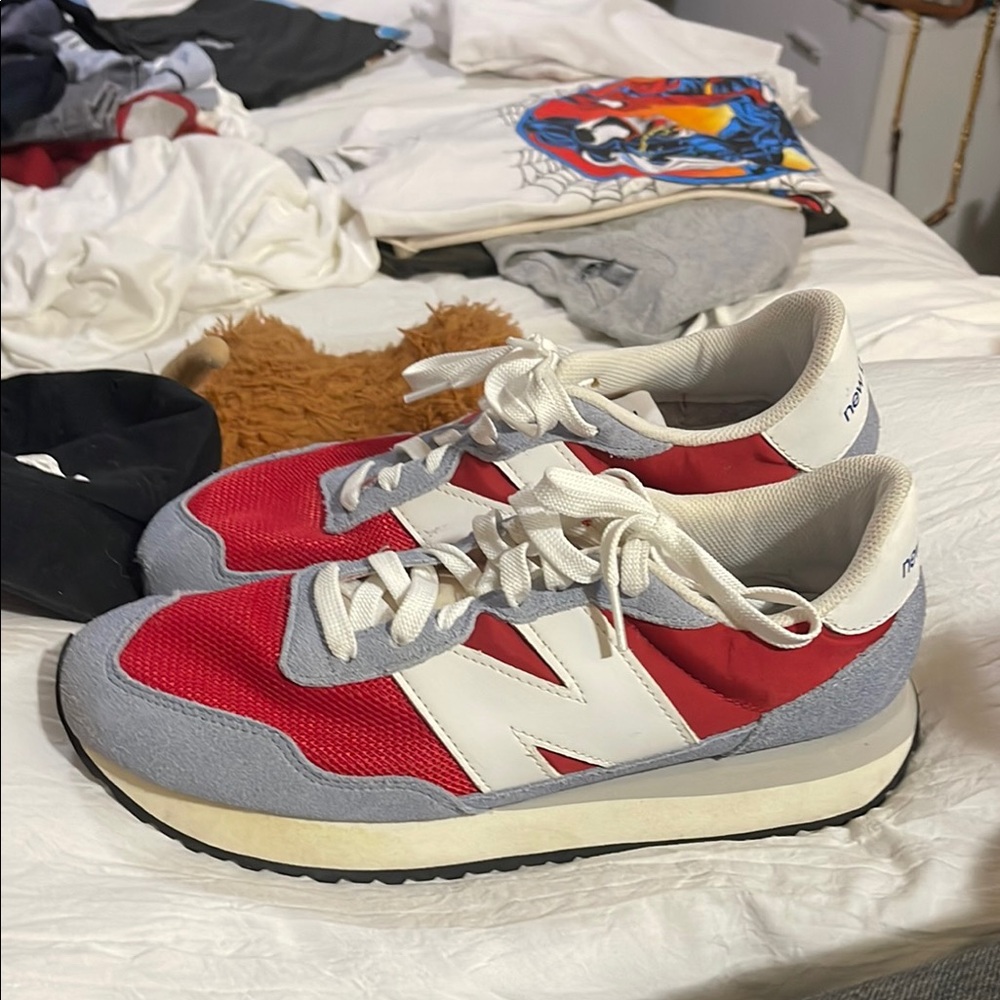 New Balance Red and Gray Retro Sneakers